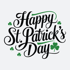 Simple Happy St. Patrick's Day Typography Design 