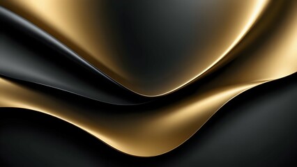 Obraz premium Elegant black and gold gradient with soft metallic shine, creating a luxurious and high-end abstract background