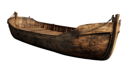 Ancient Boat's Timber Beauty: An old wooden boat. showcasing the beauty of craftsmanship
