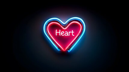 Emotional neon heart display urban art installation graphic design nighttime eye-catching concept for love and passion