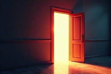 Doors creak as a bright light enters the space, ray, entrance, doorway