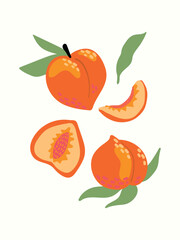 Abstract fruits in modern artistic styles. Great for posters, cards, covers, and trendy t-shirt designs.