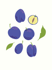 Abstract fruits in modern artistic styles. Great for posters, cards, covers, and trendy t-shirt designs.