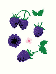 Abstract fruits in modern artistic styles. Great for posters, cards, covers, and trendy t-shirt designs.