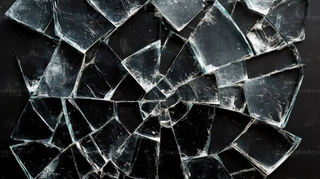 A shattered glass with jagged edges