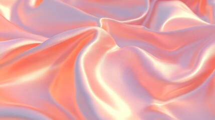 Obraz premium Peach Satin Fabric Draped Softly and Elegantly