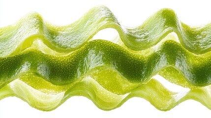 A long, green strip of lime, with a few small bumps along the way