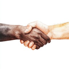Fototapeta premium A powerful handshake symbolizing unity and collaboration between diverse individuals.