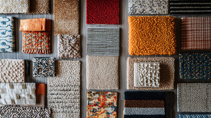 Vibrant carpet samples.