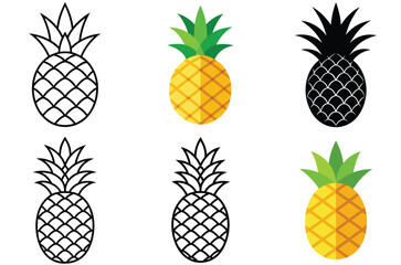 Obraz premium set of fruits vector art illustration 