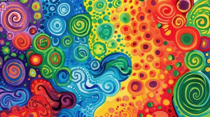 Fototapeta premium Energetic abstract patterns in vivid display