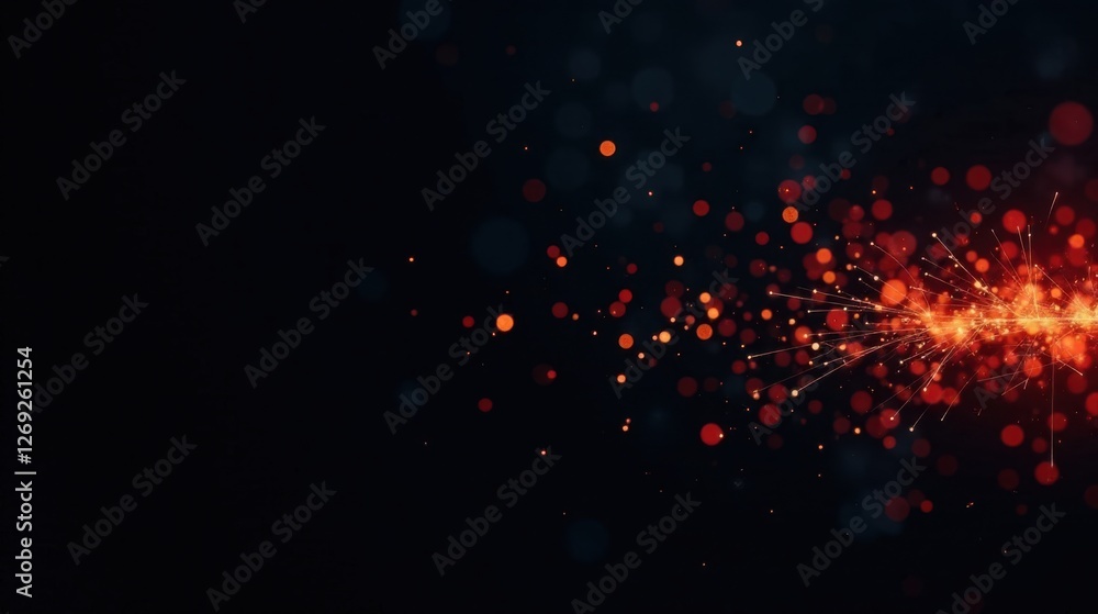Aufkleber abstract fiery sparks glowing brightly against a dark background with bokeh effects creating a festi