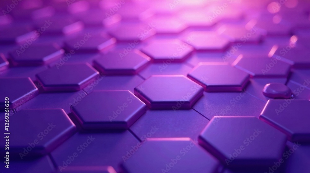 Poster Abstract Purple Hexagonal Pattern Background Texture  A Close-Up View of Interlocking Geometric Shapes