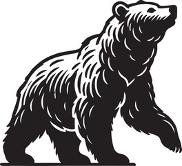 Bear animal vector silhouette , clip art, and symbol. Shilhouette of animal concept and simple design