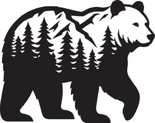 Bear animal vector silhouette , clip art, and symbol. Shilhouette of animal concept and simple design