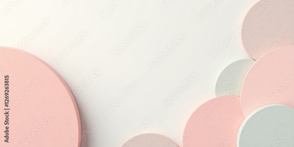 Poster Abstract Pastel Circles Composition  A Soft and Elegant Background Design Featuring Overlapping Shapes