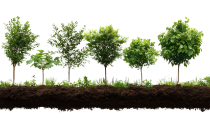 Growth and Development: A visual metaphor illustrating the growth stages of trees.