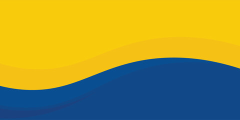 Abstract yellow and blue curve overlap layer background with  decoration. Modern horizontal banner template design. Suit for cover, header, poster, banner, business