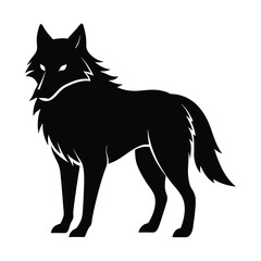 Obraz premium Wolf icon logo black silhouette vector illustration