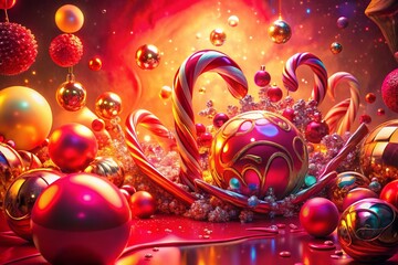 Surreal Red Christmas Background: Festive Holiday Instagram Story