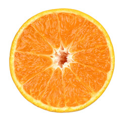 slices clementine or tangerine orange isolated, transparent PNG, PNG format, cut out