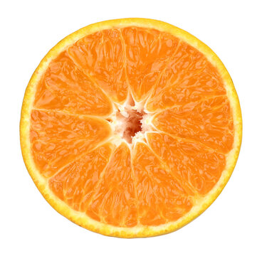 slices clementine or tangerine orange isolated, transparent PNG, PNG format, cut out