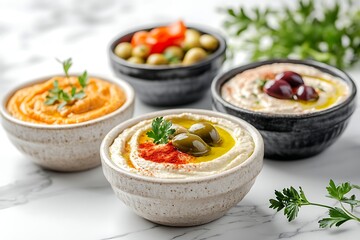 Mediterranean Hummus Trio - A Taste of the Middle East