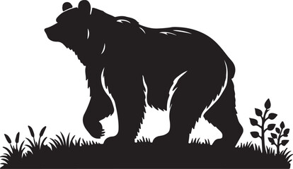 Bear animal vector silhouette , clip art, and symbol. Shilhouette of animal concept and simple design