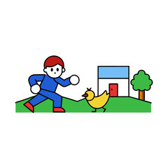 cartoon illustration of a man running