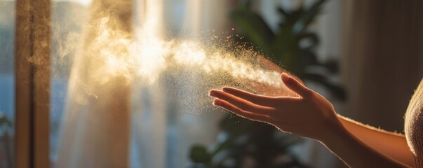 Human Spraying Air Freshener, 