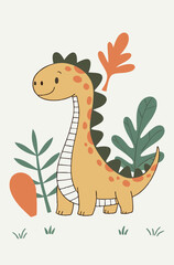 Minimalism in action: a friendly dinosaur for children's publications
