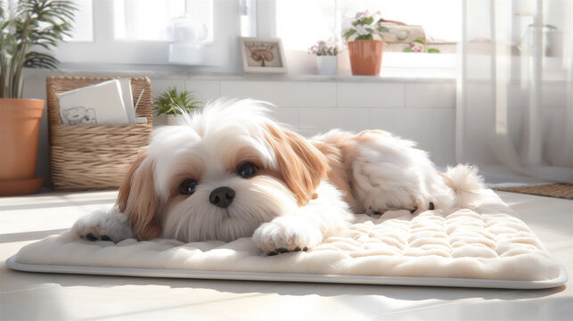 shih tzu lying rug - Powered by Adobe