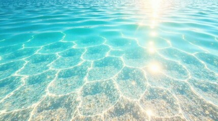 Obraz premium Serene Aqua Sunlit Shallow Water with Gentle Wave Patterns and Sparkling Reflections