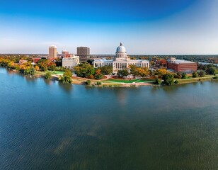 aerial panorama of jefferson city missouri jefferson city is the capital of the u s state of missouri