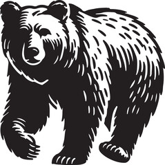 Bear animal vector silhouette , clip art, and symbol. Shilhouette of animal concept and simple design