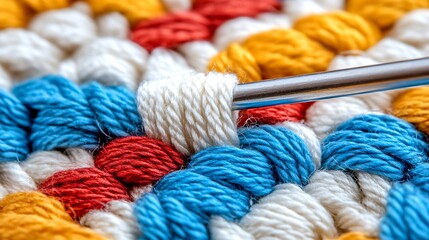 Crochet crafting close-up