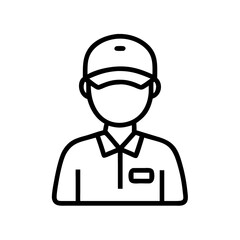 Employee wearing cap in uniform