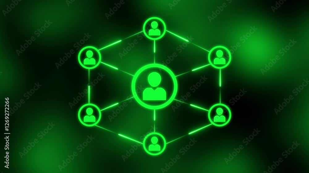 Poster business team communication network animation.global communication network of people. social network