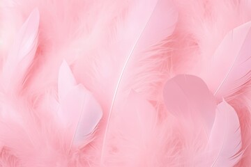 Obraz premium Soft pink feathers create a delicate, dreamy texture, perfect for backgrounds or decorative elements in various design projects.