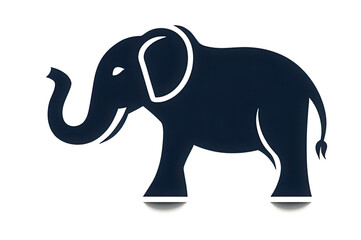 Fototapeta premium Simple Elephant icon logo design. Elephant's trunk raised side profile.
