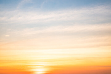 Beautiful , luxury soft gradient orange gold clouds and sunlight on the blue sky perfect for the...