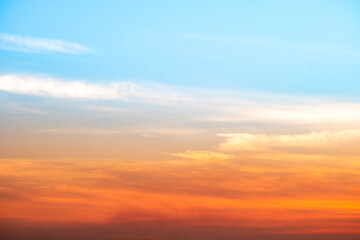 Beautiful , luxury soft gradient orange gold clouds and sunlight on the blue sky perfect for the...