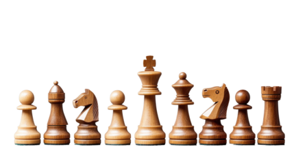 Strategy on the Board: A close-up shot of chess pieces, meticulously arranged, hints at an intense game of strategy, planning, and mental prowess.