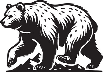 Bear animal vector silhouette , clip art, and symbol. Shilhouette of animal concept and simple design