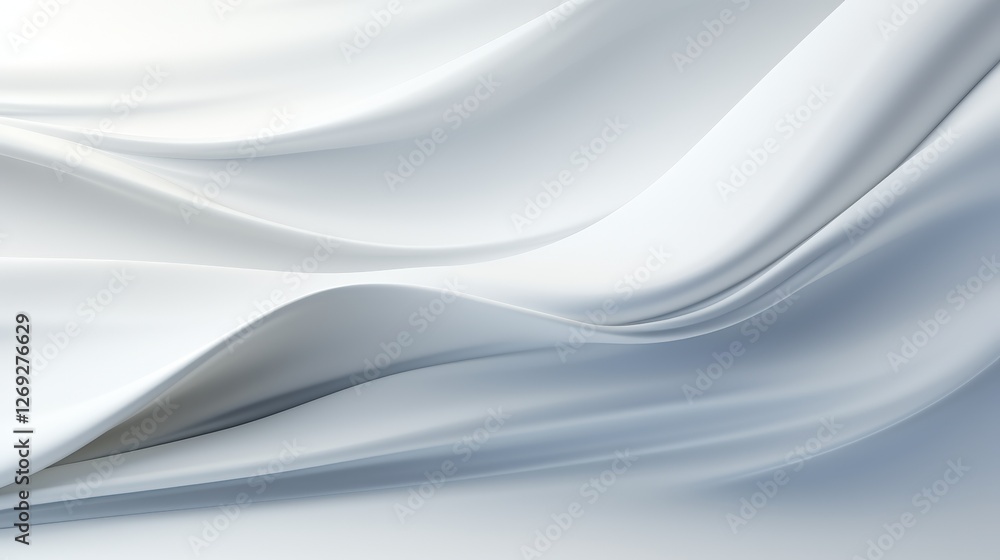 Poster soft, flowing white fabric creates a serene and elegant backdrop, emphasizing texture and movement i
