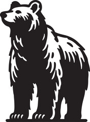 Obraz premium Bear animal vector silhouette , clip art, and symbol. Shilhouette of animal concept and simple design