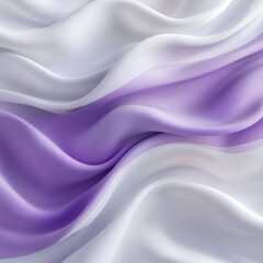 Elegant fabric drapery showcasing smooth waves of white and purple textures.