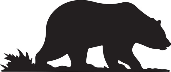 Bear animal vector silhouette , clip art, and symbol. Shilhouette of animal concept and simple design