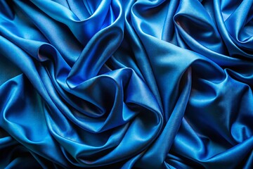 Fototapeta premium Textured Blue Fabric Background: Abstract Draped Cloth Photography