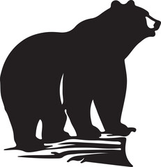Bear animal vector silhouette , clip art, and symbol. Shilhouette of animal concept and simple design